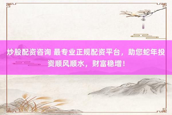 炒股配资咨询 最专业正规配资平台，助您蛇年投资顺风顺水，财富稳增！